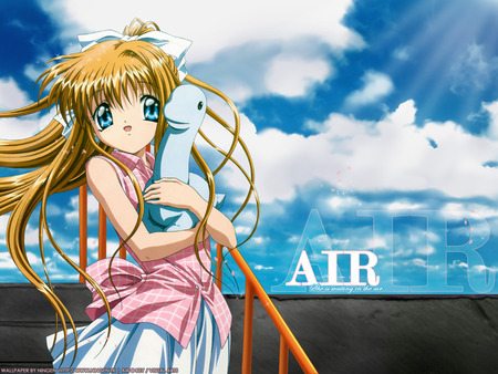 Dino day - anime, dinosaurs, air, girl, angel, misuzu