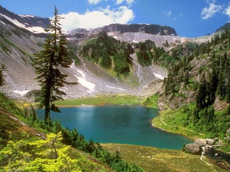 stunning lake - lake, mountains, nature