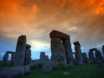 STONEHENGE BATHED IN COLOUR