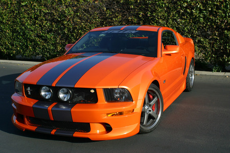 Stillen Mustang Orange Widescreen WP - speed, tuning, stillen racing, orange, ford mustang, performance, race