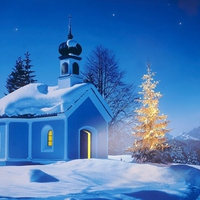 a church in winter