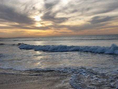 A Perfect Day at the Beach (9) - beach, sunset, sea, waves