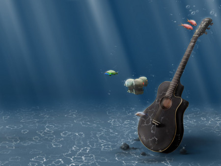 MUSIC AT THE BOTTOM OF THE SEA - music, guitar, sea, fishes