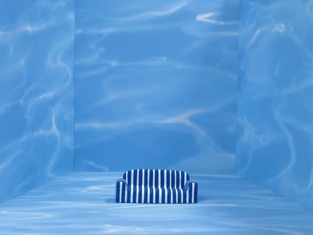 THE BLUE ROOM - white, blue, stripes, room, couch