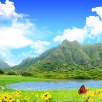 fantasy lake in july