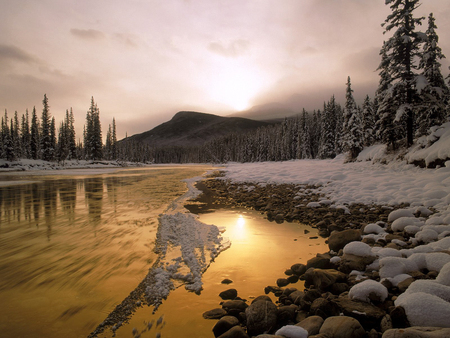 Icy River - river, winter, nature, icy