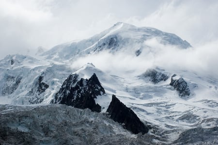 Mont Blanc - mont blanc, mountain, clouds