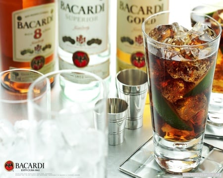 bacardi - ice, bacardi, glass, advertising, brand, alcohol, drinking bottles, photo