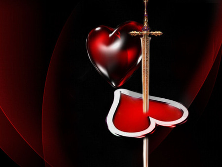 Heart Love. jpg - slivelineing, heart, red, sword, cyrstalheart