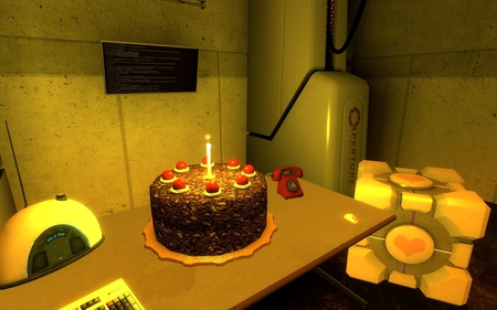 The cake is not a lie - companion, glados, birthday, is, portal 2, not, the, l4d, a, box, epic, cake, hax, lie, cube, orange box, radio, orange, valve, portal