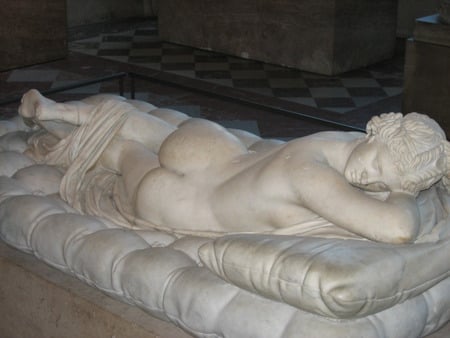 Woman Resting - art, statue, sculpture, louvre, paris