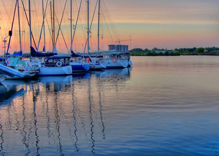 Whitby harbour - england, boats, sunset, uk, whitby, sea, harbour, ocean