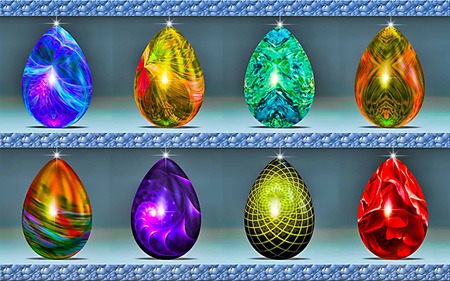 Eggs In 8 Collection 1 - eggs, abstract, sparkle, display, beauty, lovely, fractal