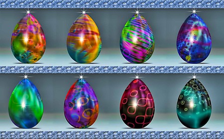 Eggs In 8 Collection 5 - beauty, eggs, fractal, abstract, display, lovely, sparkle