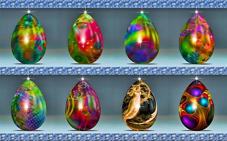 Eggs In 8 Collection 7 - eggs, abstract, sparkle, display, beauty, lovely, fractal