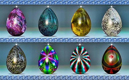 Eggs In 8 Collection 10 - eggs, abstract, sparkle, display, beauty, lovely, fractal