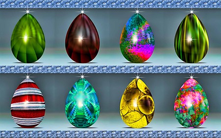 Eggs In 8 Collection 15 - beauty, eggs, fractal, abstract, display, lovely, sparkle