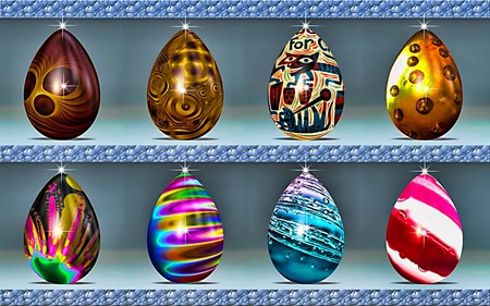 Eggs In 8 Collection 18 - eggs, abstract, sparkle, display, beauty, lovely, fractal