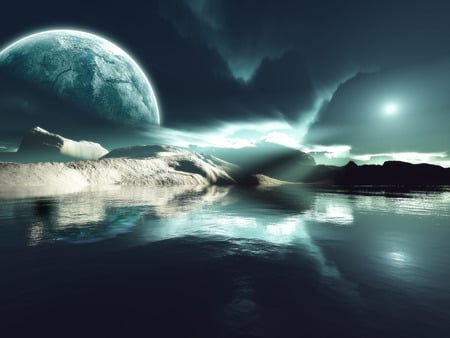 Reaching_Out - waterscape, planet, space, blue