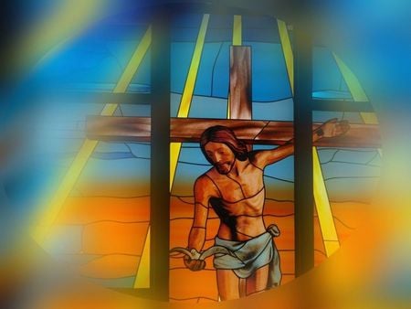 jesuscrossroads show the way - stainedglass, cross, lord, jesus, god, hope, religious