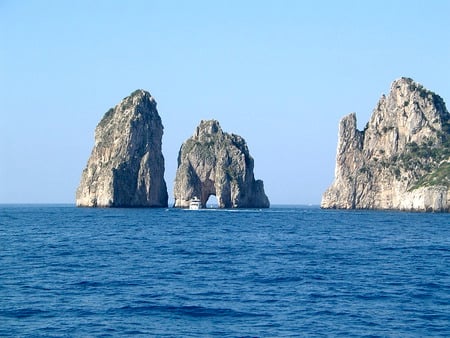 Faraglioni Rocks Capri Island Italy - italy, faraglioni, capri island, sea, rocks