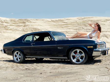 74 Nova - Ashley - girl, car