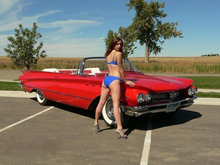 60 Buick - girl, car