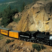 train on a mountain