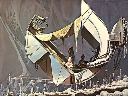 Space Wreck - syd mead, fantasy, sf