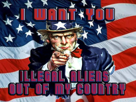 America First - illegal aliens, i want you, uncle sam, america