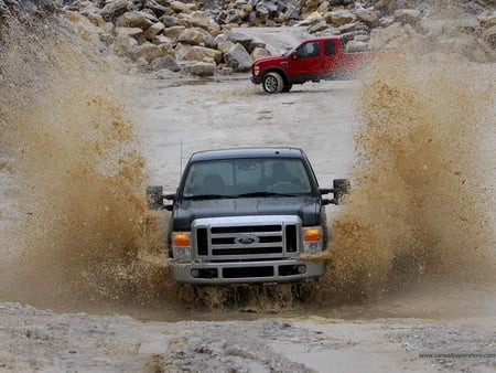 F 450 Super Duty Splash - truck, water, mud, splash, ford