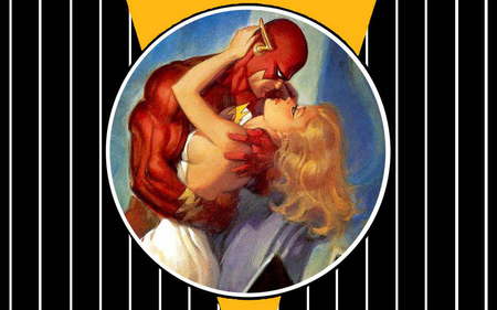 The Flash in Love - superhero, smooch, flash, blonde, babe