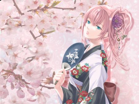 vocaloid - luka, fan, pink, vocaloid, anime, kimono