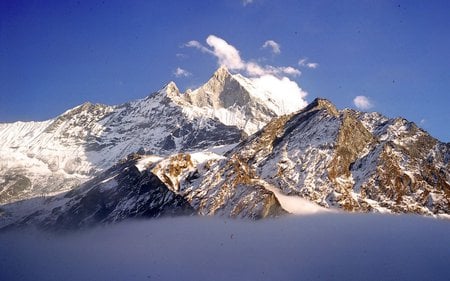 fishtail mountains - nature, mountains