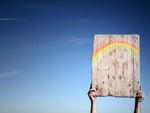 happy rainbow reflection