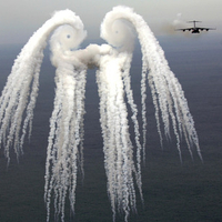 A Smoke Angel from Airplane Flares