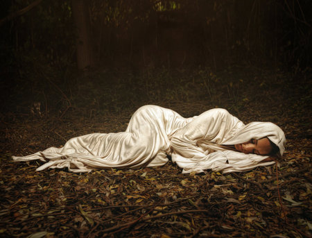 Rest Becomes Her - abstract, veil, people, brown, girl, cg, black, white, woman, model, face, 3d