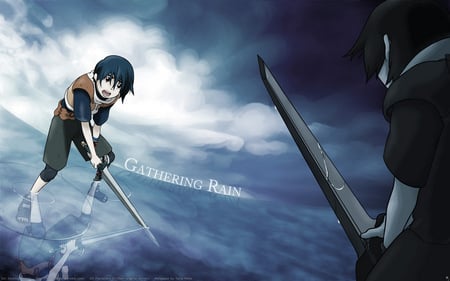 Wataru-Gathering Rain - boy, wataru, wataru mitani, rain, blue, anime, brave story