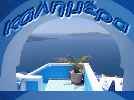 Santorini - island, greece, sea, blue