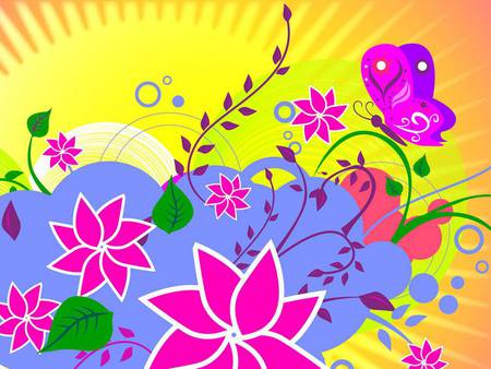 Spring. jpg - sunshine, flowers, butterfly happy, kolorful