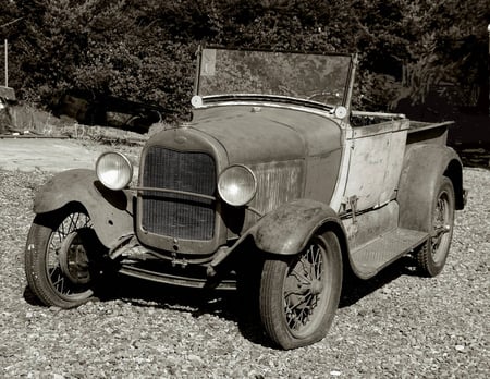 1929 ford roadster pickup unrestored - pickup, unrestored, roadster, 1929, ford