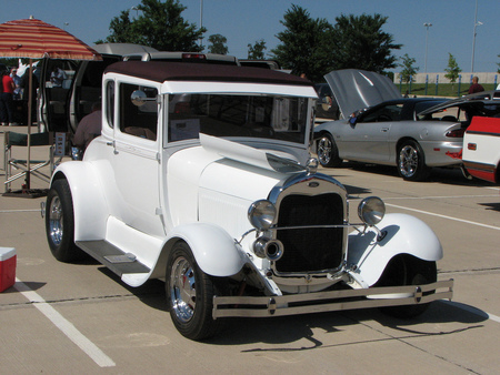 1929 ford model A coupe white - a, white, 1929, model, ford, coupe