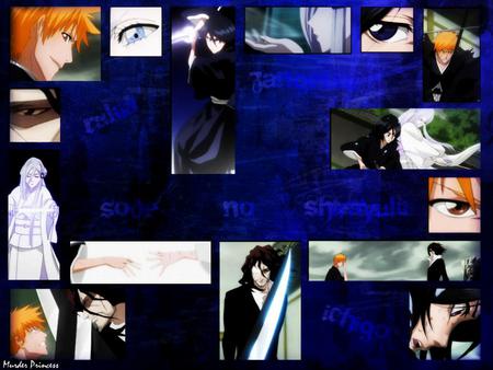 Ichigo, Rukia, and their Zanpakutou - rukia, bleach, ichigo, sode no shirayuki, zangetsu