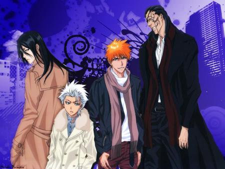 4 Powerfull - hitsugaya, byakuya, bleach, ichigo, kenpachi