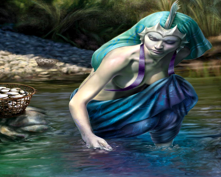 Cool Waters - girl, fantasy, water