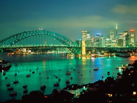 bridge sydney harbor australia - bridges, architecture