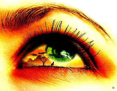 A Green Awakening - abstract, paintings, eyes, beauty, art