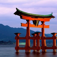 japan - Great Gate (Torii) close to Miyajima