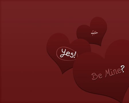 Be Mine. Yes-No - yes, be mine, valentines day, you, love, symbol, valentines, no, be, heart, hearts, mine