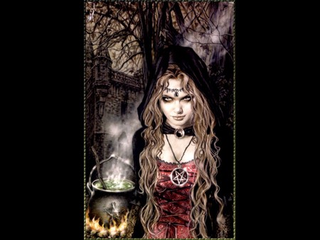 Witch Celebration - witch, sorceress, witch celebration, victoria frances, dark art, ritual, celebration, dark